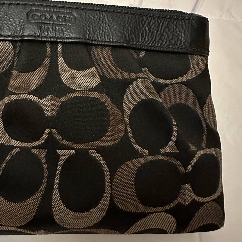 Coach Monogram Black and Pewter Wristlet - Picture 15 of 15